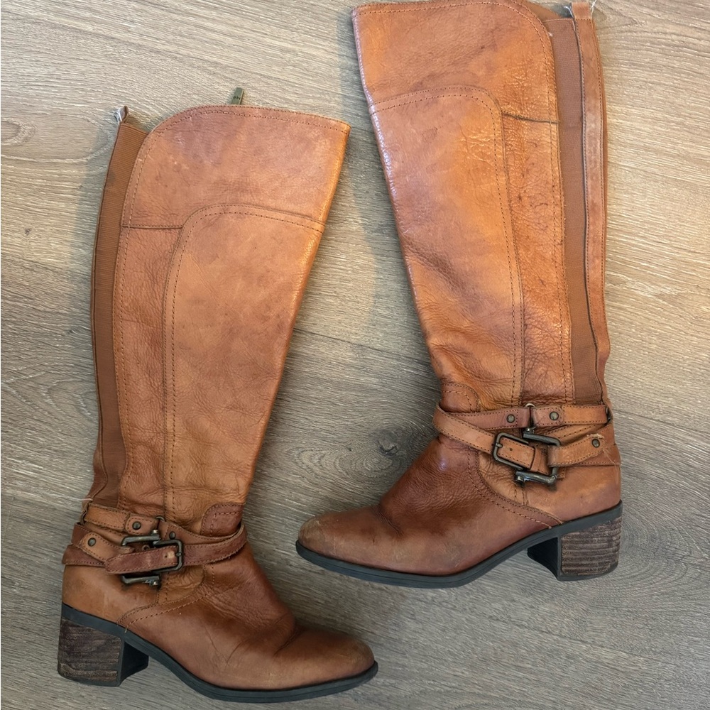 Marc Fisher Brown Leather Knee-High Boots